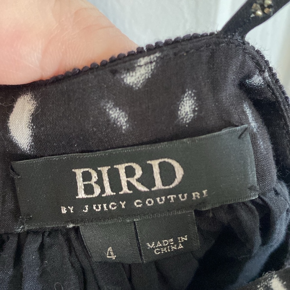 Bird by Juicy Couture Black and White Plunging Neckline Dress Women's Size 4 - Picture 7 of 9